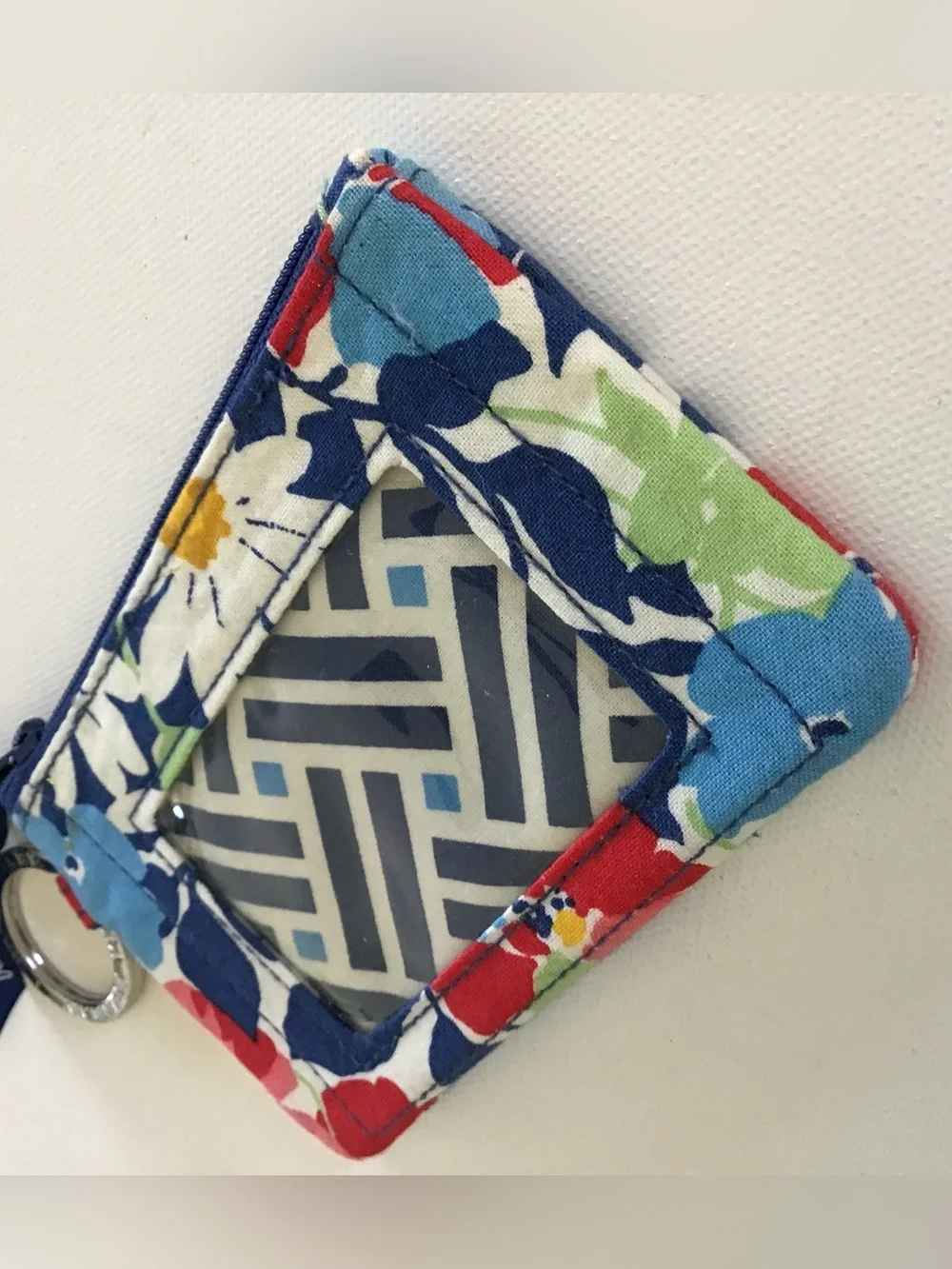 Vera Bradley Multicolor Floral ID Wallet with Key Ring